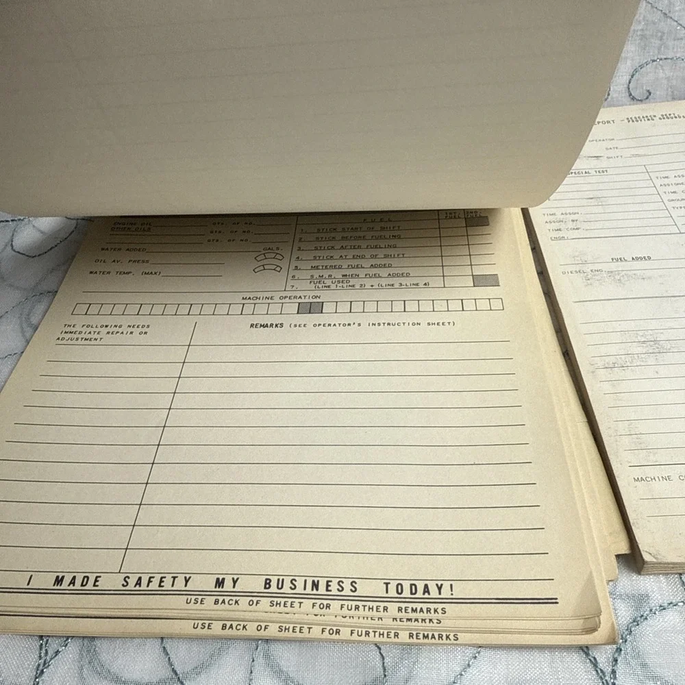 VTG Operator Daily Report‎ Log Book Industrial Safety Forms For Workplace